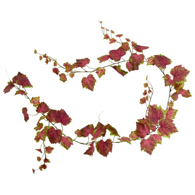 Dirbtinis vynuogės lapas girlianda 180cm rožinė