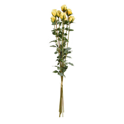 Mākslīgais rožu saišķis X8 70 cm dzeltens
