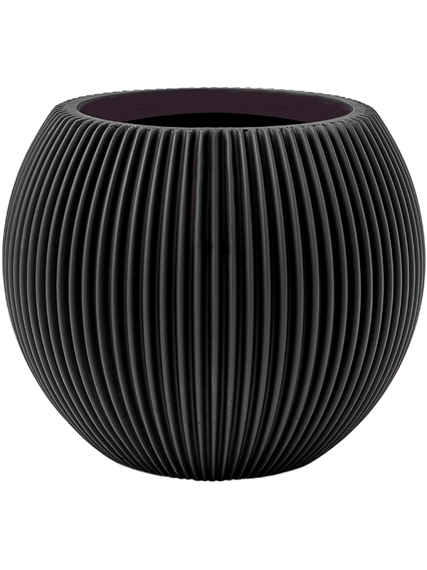 Capi Nature Groove - Vase Ball Intense Black (⌀18 ↕15)