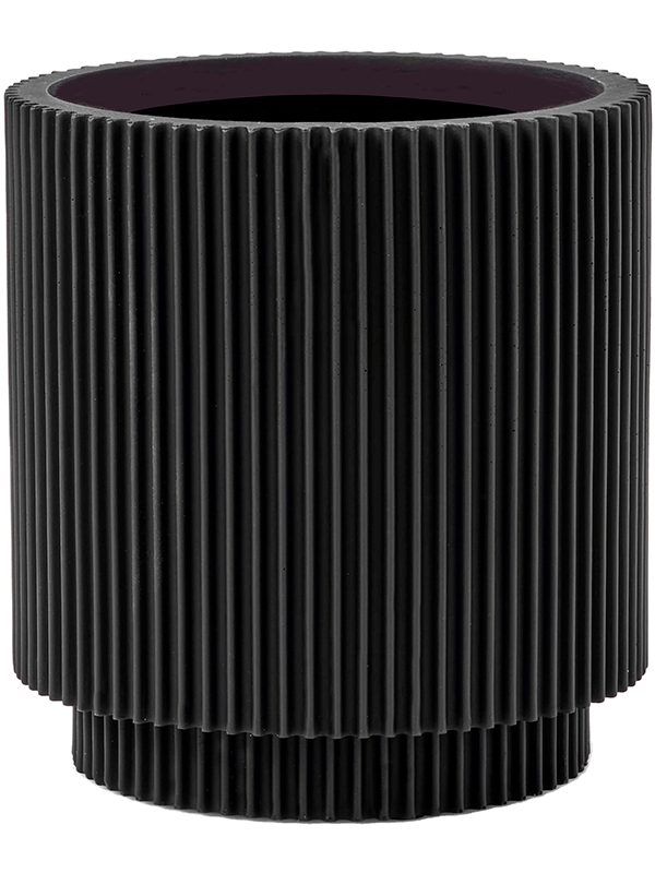 Capi Nature Groove - Vase Cylinder Intense Black (⌀19 ↕21)