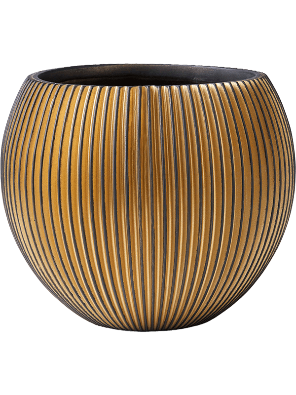 Capi Nature Groove - Vase Ball Black Gold (⌀29 ↕26)