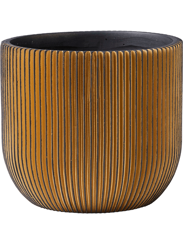 Capi Nature Groove - Planter Ball Black Gold (⌀24 ↕21)