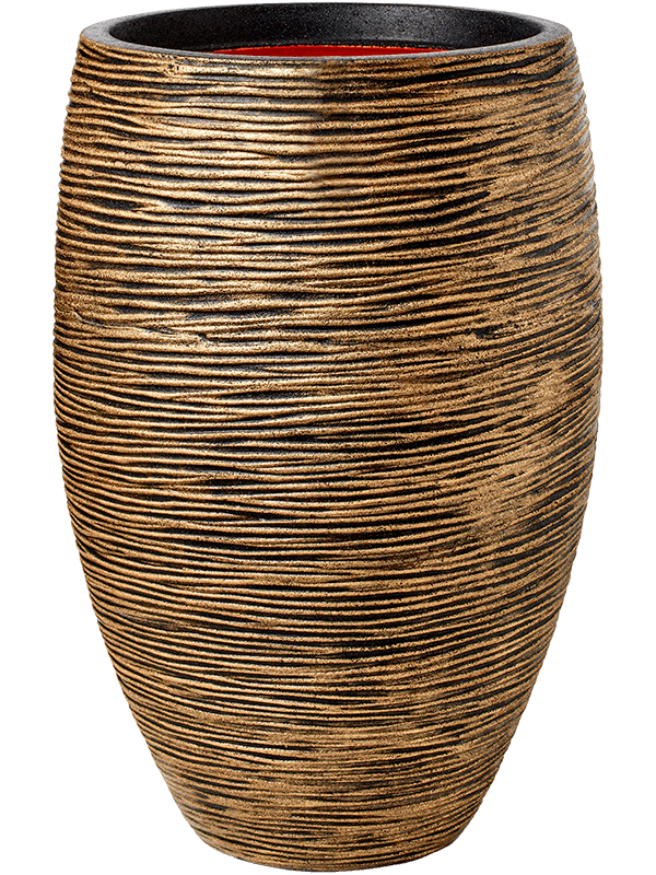 Capi Nature Rib NL - Vase Elegant Deluxe Black Gold (⌀38 ↕58)