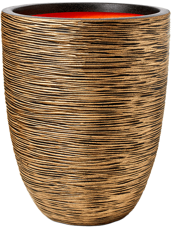Capi Nature Rib NL - Vase Elegant Low Black Gold (⌀46 ↕58)