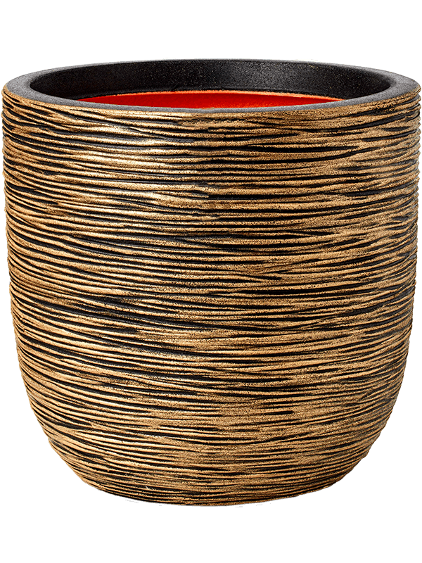 Capi Nature Rib NL - Planter Ball Black Gold (⌀43 ↕41)