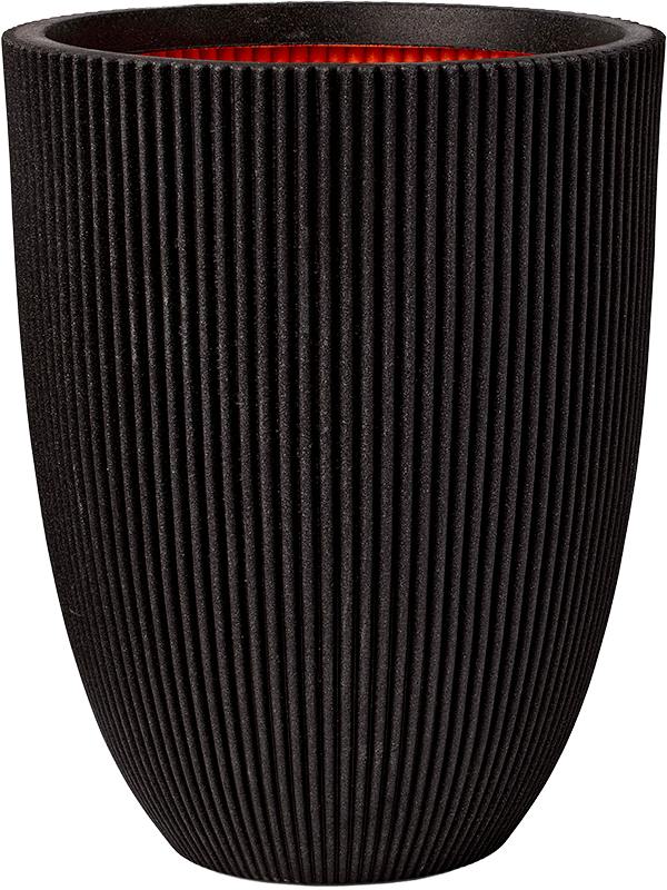 Capi Nature Groove NL - Vase Elegant Low Black (⌀46 ↕58)