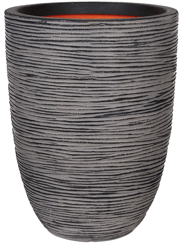 Capi Nature Rib NL - Vase Elegant Low anthracite (⌀46 ↕58)