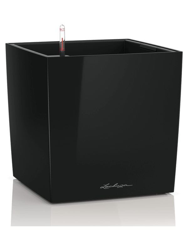 Lechuza Premium Cube 30 - All Inclusive Set Black High Gloss ( ↔30 ↖30 ↕30)
