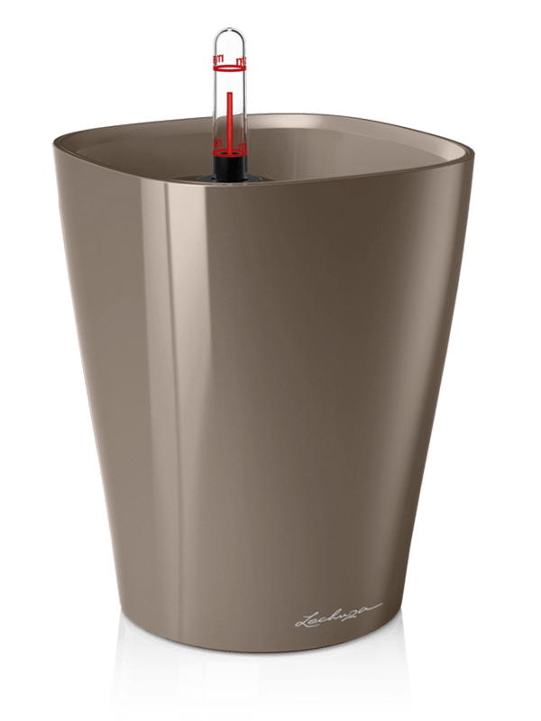 Lechuza Premium Deltini - All Inclusive Set Taupe High Gloss (⌀14 ↕18)