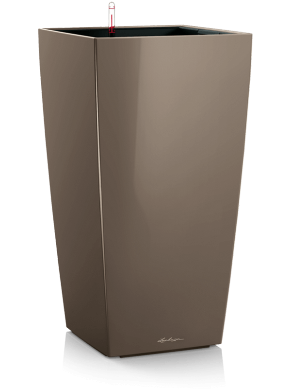 Lechuza Premium Cubico 30 - All Inclusive Set Taupe High Gloss ( ↔30 ↖30 ↕56)