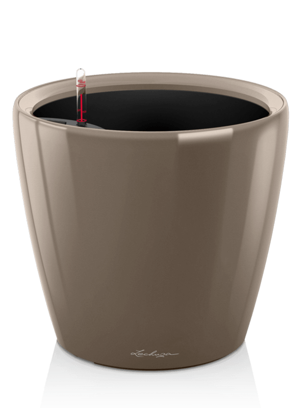 Lechuza Premium Classico LS 28 - All Inclusive Set Taupe High Gloss (⌀28 ↕26)