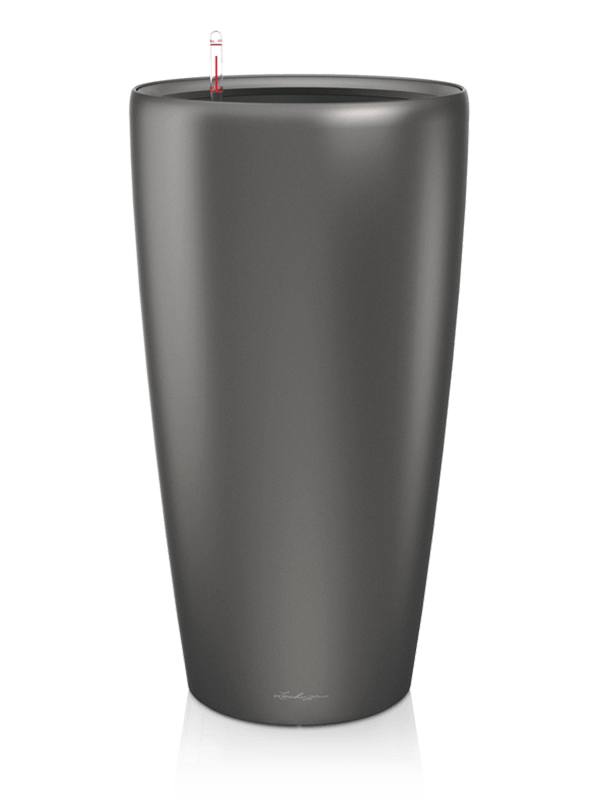 Lechuza Premium Rondo 32 - All Inclusive Set Anthracite Metallic (⌀32 ↕56)