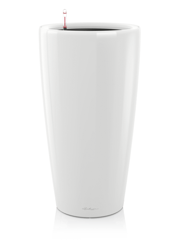 Lechuza Premium Rondo 40 - All Inclusive Set White High Gloss (⌀40 ↕75)