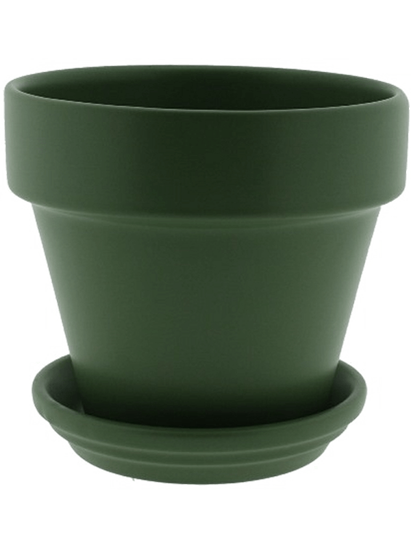 Urbann - Pot & Saucer Matt Olive (⌀30 ↕26)
