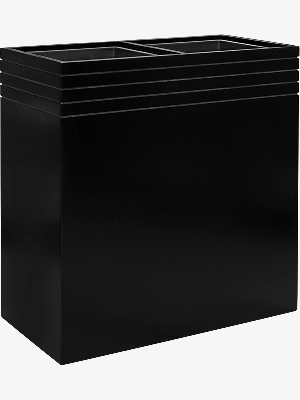 Baq Line-Up, Rectangle Matt Black (with liner and wheelplate) (↔38 ↕75)
