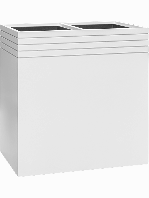 Baq Line-Up, Rectangle Matt White (with liner and wheelplate) (↔38 ↕75)