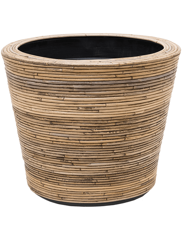 Drypot Rattan Stripe - Round grey (⌀53 ↕44)