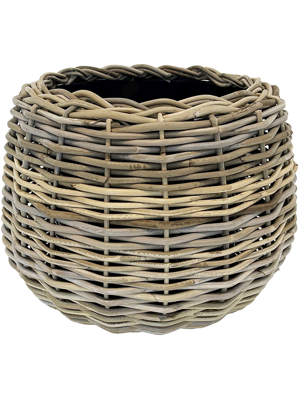 Drypot Rattan Tina - Round Grey (⌀29 ↕19)