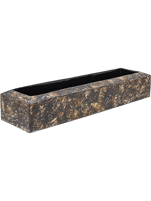 Baq Oceana Cracked Pearl Table Planter, Rectangle Black Brown (↔80 ↕13)