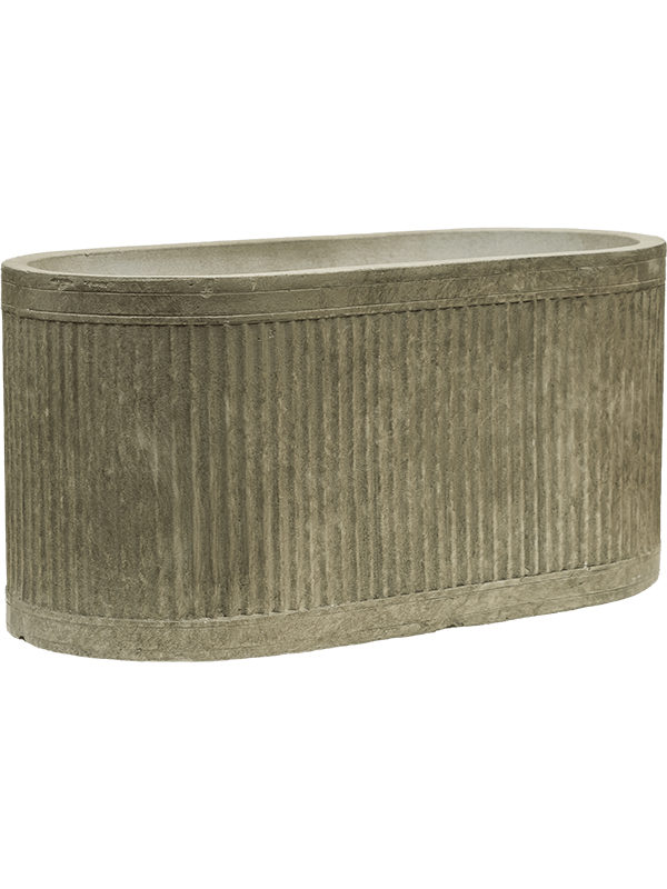 Baq Vertical Rib, Oval Green (↔22 ↕22)