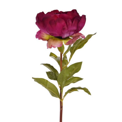 Flor Peônia rosa artificial Deluxe 55 cm cereja