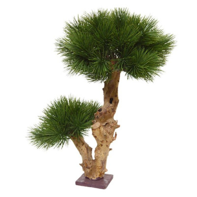 Bonsai Faux Pine artificial 55 cm na base de madeira UV protegida