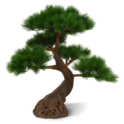 Árvore Pinus Bonsai artificial Deluxe x5 80 cm na base prova UV