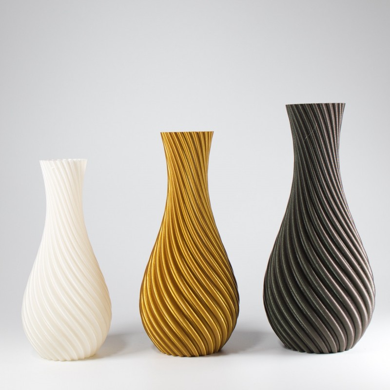 3D Vase Cosmos - Beige (↔9 ↕19.5)