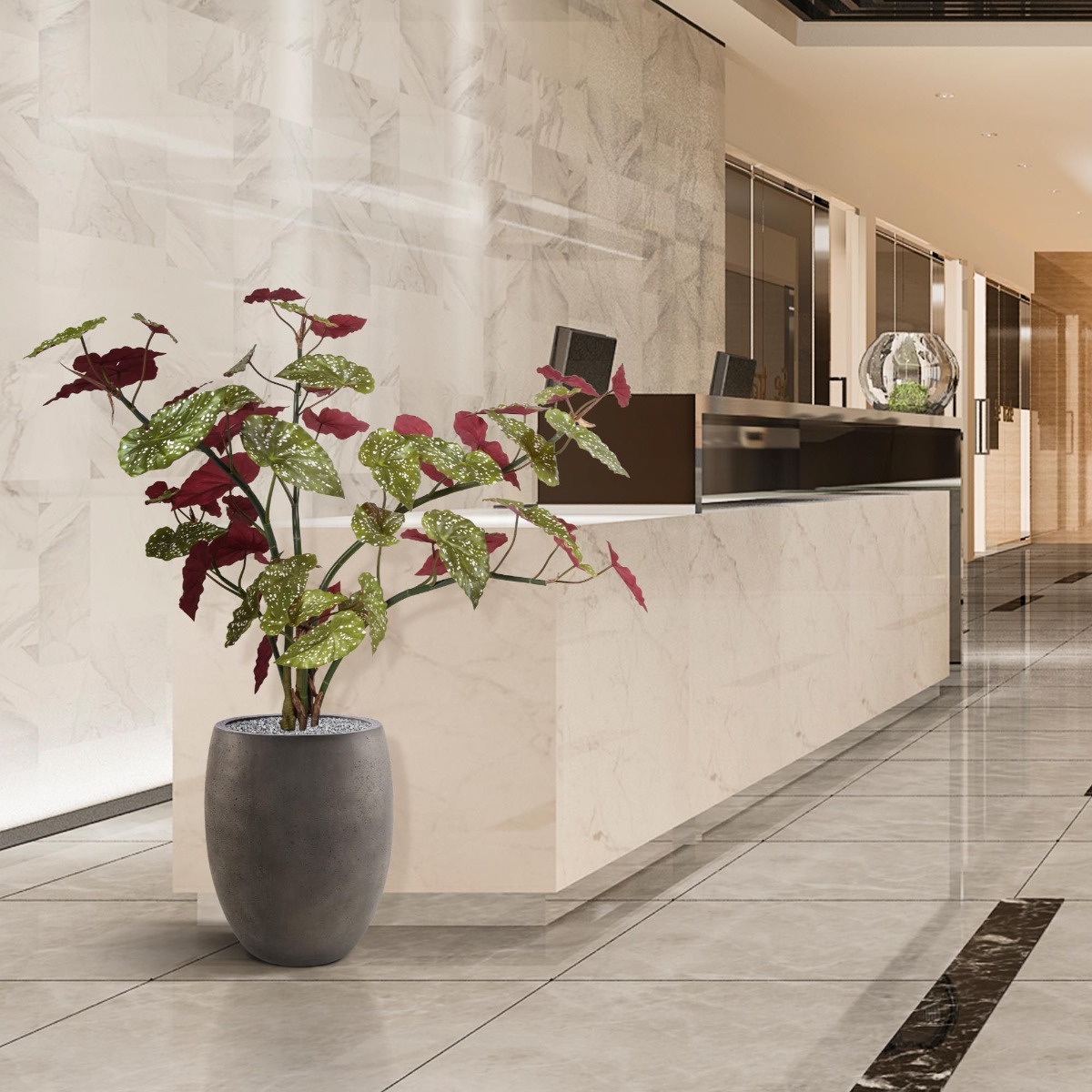 Pianta artificiale Begonia maculata (110 cm)