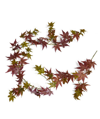 Artificial autumn Maple garland 180 cm burgundy