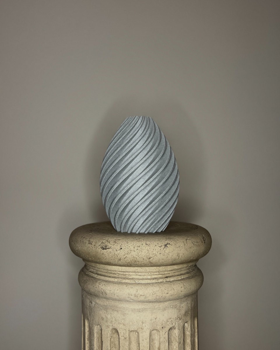 3D Vase Heather - Grey (↔14 ↕19)