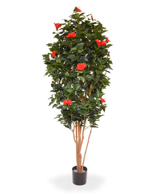 Artificial Hibiscus artificial tree 175 cm red