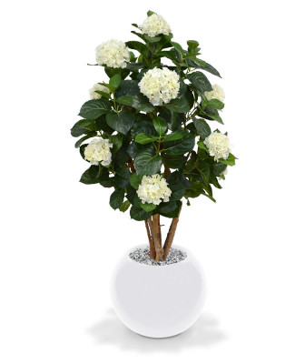 Artificial Hortensia on trunk 110 cm cream