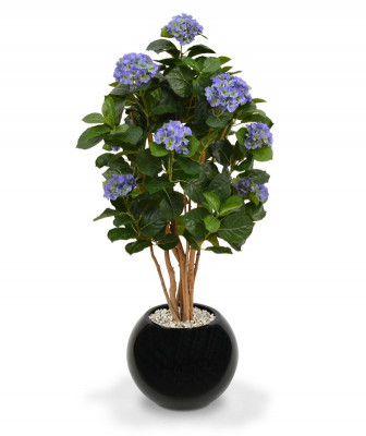 Artificial Hortensia on trunk 110 cm blue