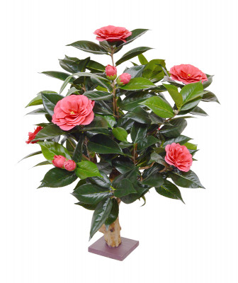 Planta Camelia artificial 65 cm rosa na base