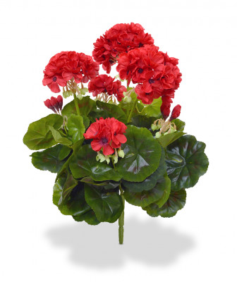 Artificial Geranium Bouquet 40 cm red