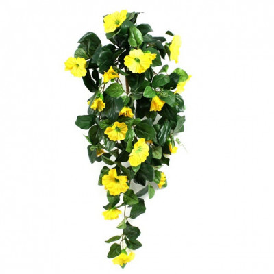 Artificial Hanging Petunia Deluxe yellow 80cm