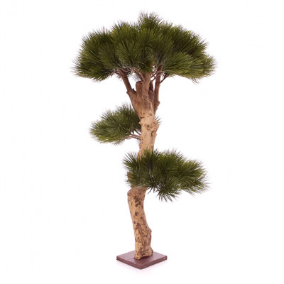 Mākslīgais priedes bonsai koks ar pamatni(85 cm)