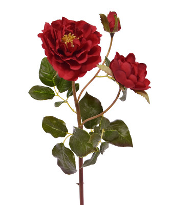 Artificial Rose branch Ruffle 50 cm red