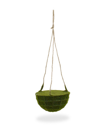 Artificial Moss hanging basket 15 cm on rope