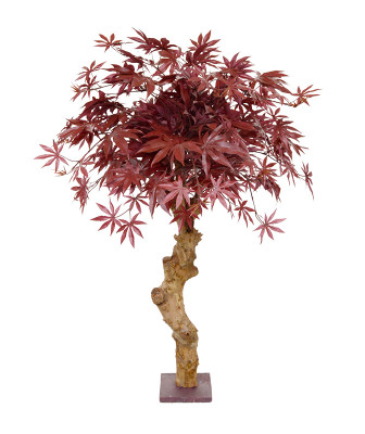 Artificial Acer Bonsai tree on trunk 85 cm burgundy
