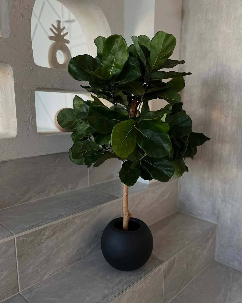 Low-maintenance artificial plant in decorative pot for indoor spaces