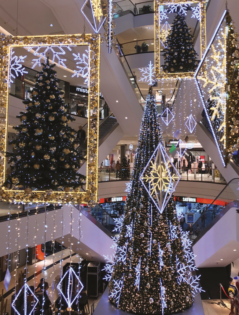 Giant Christmas trees for commercial spaces